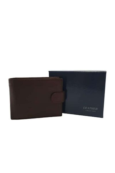 Leather Men's Wallet, Collection Business, Simple Brown, 10x13cm