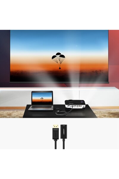 Ugreen Przejściówka adapter jednokierunkowy z DisplayPort (męski) na HDMI (żeński) 1080P 60Hz 12bit czarny