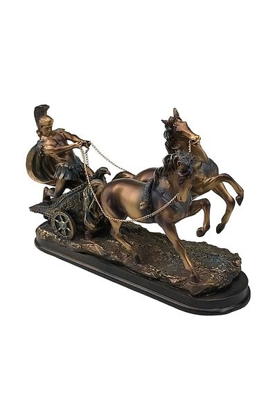 OEM Roman Battle Chariot Decoration, 27x16 cm, Gold, Resin
