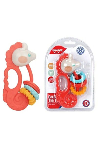 divendi-ro Jucărie zornăitoare și dentiție pentru bebeluși, căluț de mare, plastic moale, multicoloră