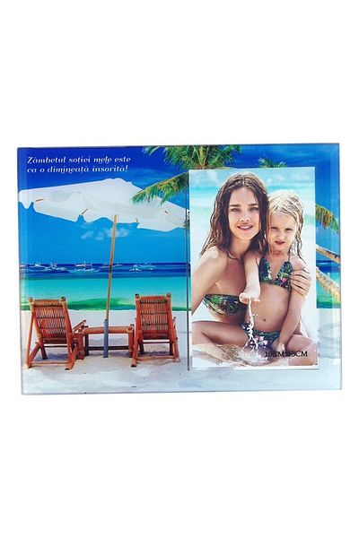 OEM Ramă foto din sticlă pentru fotografii în format 10x15, dedicată soției, M4
