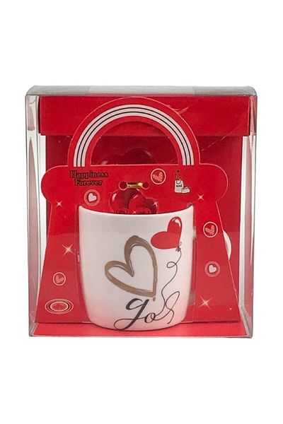 OEM Ceramic Mug with Hearts, 13x14 cm, Gift Box