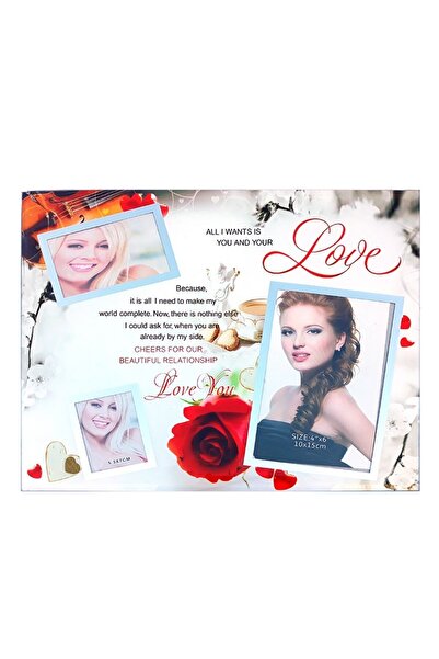 OEM Glass Photo Frame for 3 Pictures, Decorative Object, 30x25cm