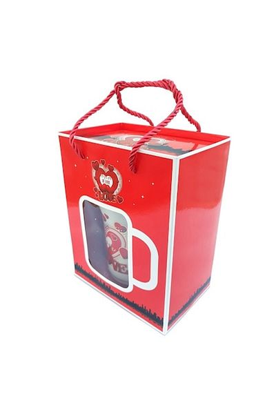 OEM Cana din ceramica, cu lingurita cu inimi si text 'Love', 15x19cm, M3