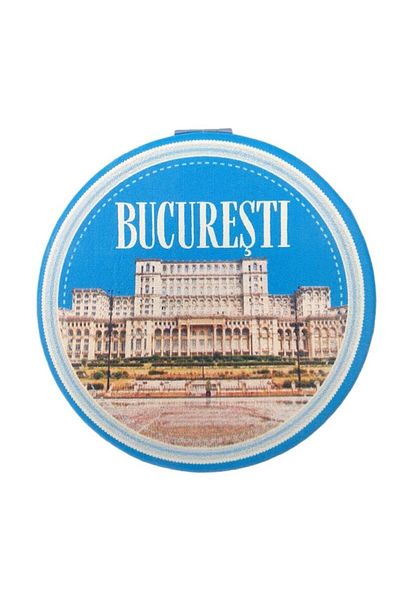 OEM Oglindă de buzunar metalică cu imprimeu rafinat, 7x7cm, multicoloră