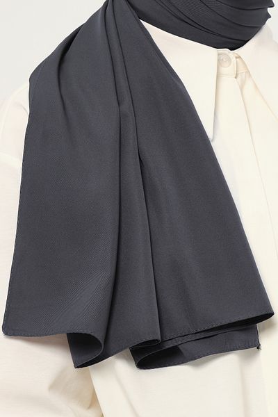 Madame Polo Plain Twil Shawl Anthracite Non-Slip Wrinkle-Free Fabric