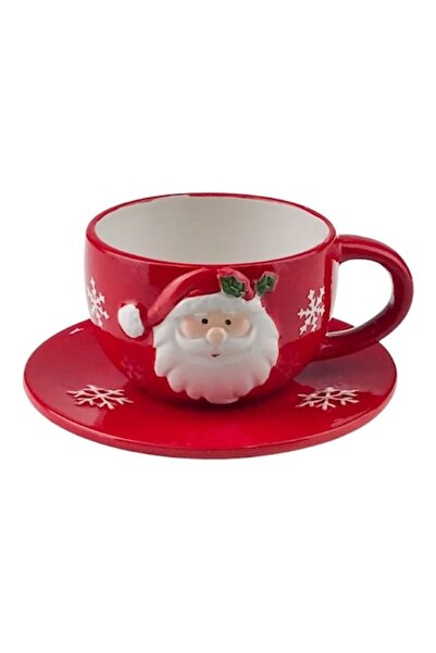 OEM Set ceramic cu ceașcă și farfurie de Moș Crăciun