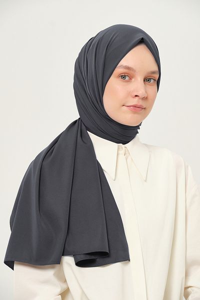 Madame Polo Plain Twil Shawl Anthracite Non-Slip Wrinkle-Free Fabric