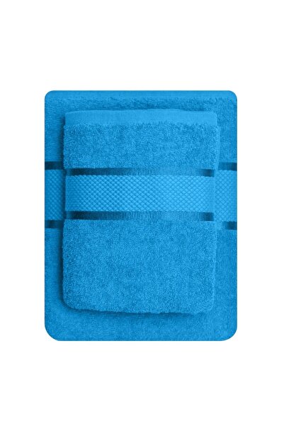 OEM Set 2 bath towels, Cotton, 400g/m², 50x90cm/70x135cm, Turquoise