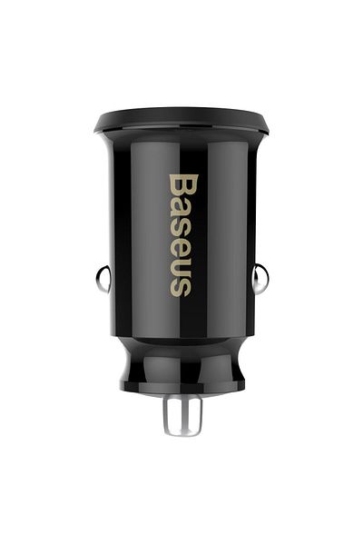 Baseus Mini ładowarka samochodowa do telefonu 2x USB Grain Car Charger czarny