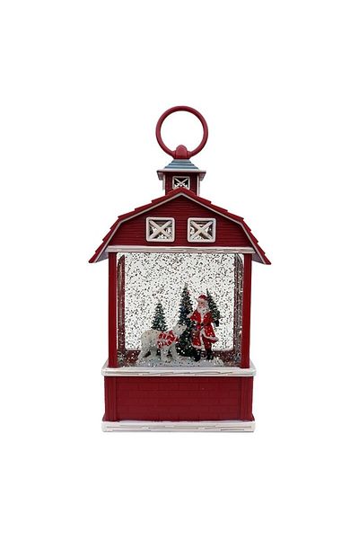 OEM Decorațiune de Crăciun care seamănă cu o casă de plastic cu figurine de Crăciun, muzică, apă și lumină, 1