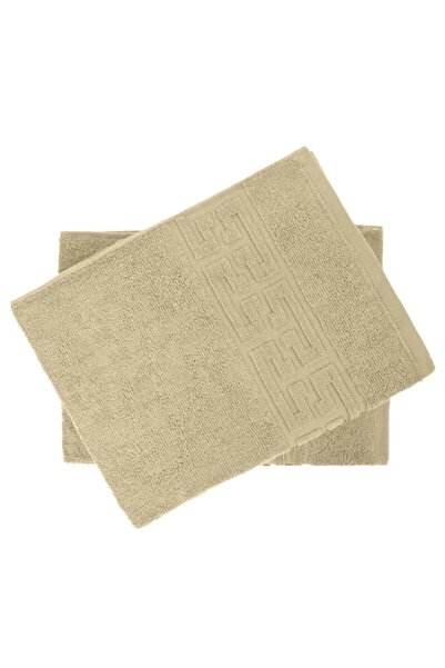 OEM Set 2 bath towels, Cotton, Greek Border, 500g/m², 70x140 cm, Cream