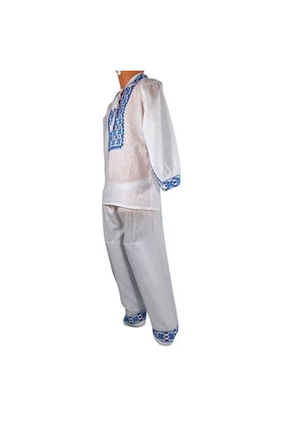 OEM Compleu National format din ie si pantalon cu broderie geometrica, 4 ani