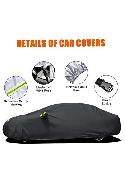 COOYA Car Cover Full Cover with Reflective Strip Sunscreen Protection Dustproof&Waterproof Universal M