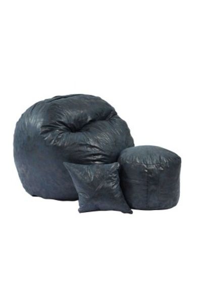 Pufrelax Methuselah Armchair Set With Ottoman (FOOTSTEP) And Pillow, Textile Material - Before Dawn