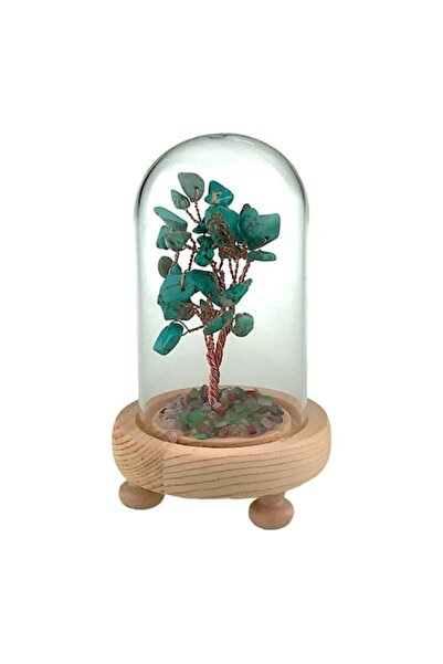 OEM Decoratiune pomisor in cupola, cu pietre de adventurin, 8x14 cm, turcoaz-...