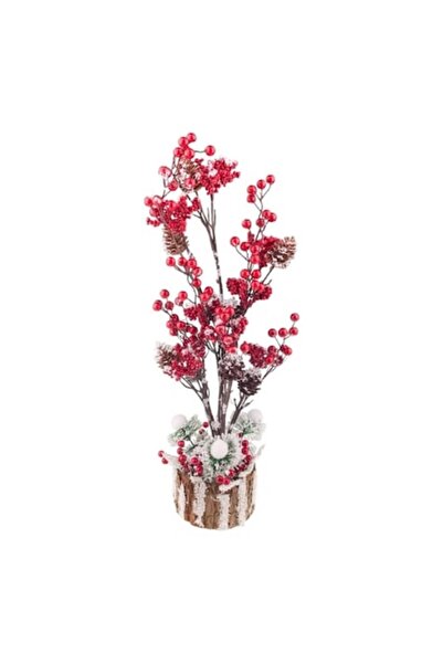 OEM Ornament de Crăciun cu conuri de pin, om de zăpadă și crengi - 18x55 cm