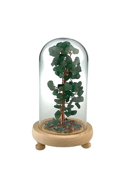 OEM Decoratiune pomisor in cupola, cu pietre de adventurin, 10x18 cm, verde-multicolor