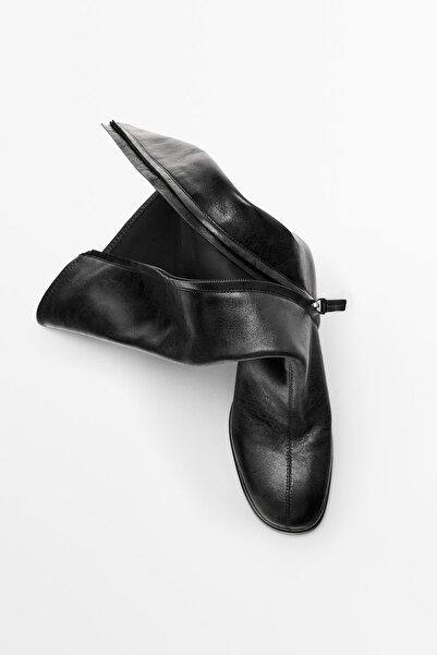 Massimo Dutti Bacağı elastik bantlı topuklu çizme