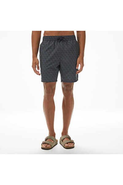 Guess Man Navy Blue Swimtrunk Medium Embossed Logo