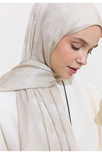 Freshscarfs Nori Silky Jacquard Shawl Stone