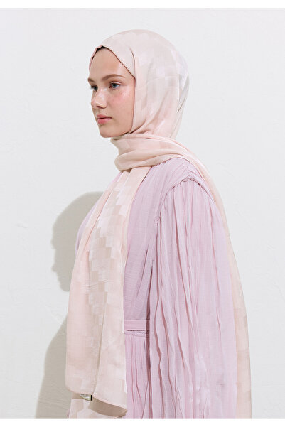 Freshscarfs Nori Silky Jacquard Shawl Soft Pink