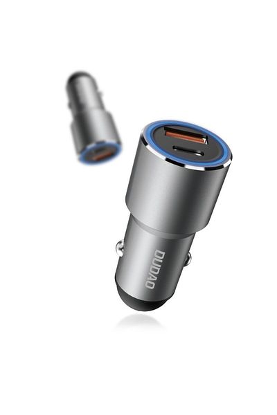 DUDAO Ładowarka samochodowa USB USB-C PD QC 22,5W szary