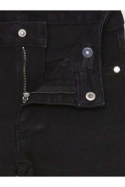 LC Waikiki Pantaloni de blugi pentru fete cu talie elastică reglabilă, negri