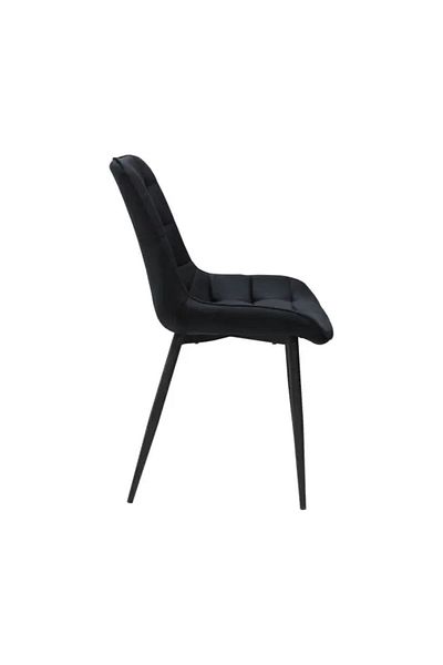 Casafun Set of 2 Comfort Style chairs, wooden frame, velvet fabric, black metal legs, living room, HoReCa, cafe