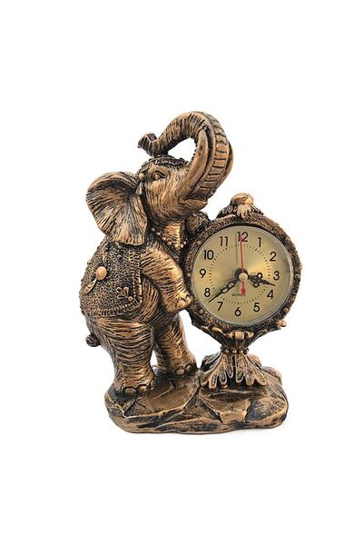 OEM Decoratiune din rasina reprezentand un elefant cu ceas din plastic, 16x20 cm