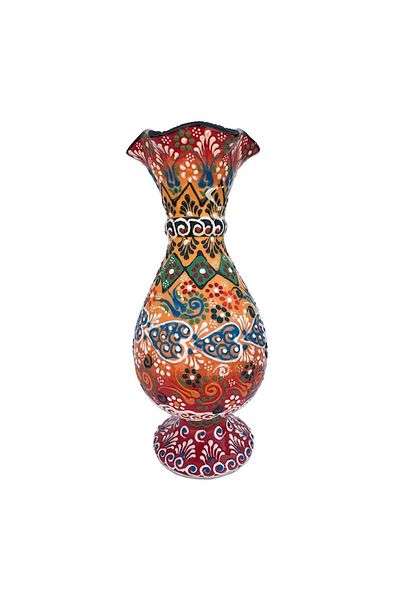 OEM Ceramic Vase with Floral Relief Pattern, M2, 14x30 cm