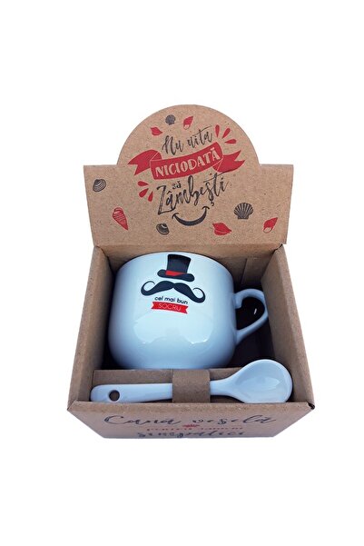 OEM Cană ceramică cu linguriță - dedicație pentru socru, 150 ml