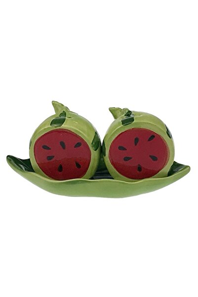 OEM Ceramic Oil/Vinegar Set, Salt/Pepper Shakers, 14x9cm, Multicolor, Watermelon Design