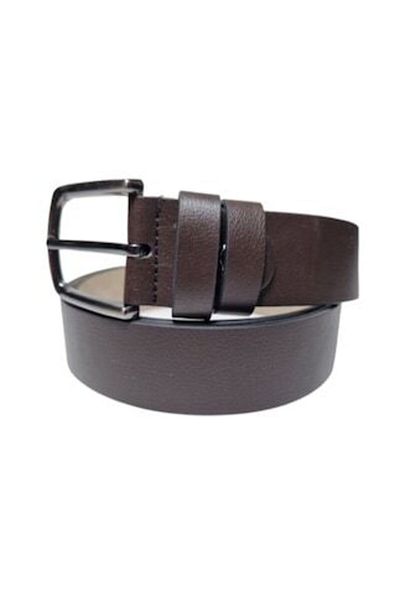 OEM Men's Belt, Leather, Dark Brown, Width 3.5 cm, 110 cm