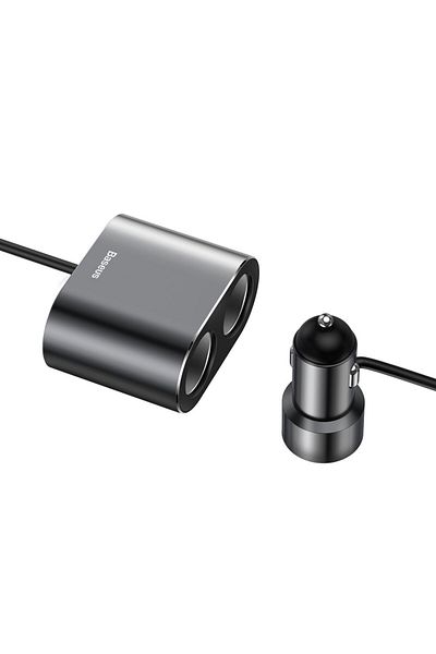 Baseus Rozdzielacz gniazda zapalniczki samochodowej ładowarka 2x USB 3.1A 17W czarny
