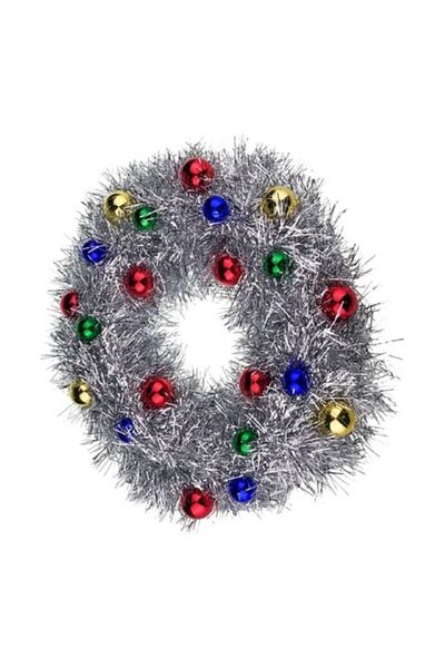 OEM Plastic Wreath with Ornaments, 40x40 cm