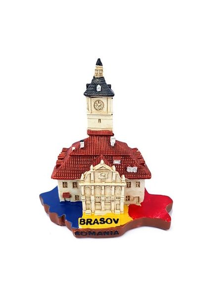 OEM Macheta din rasina reprezentand Casa Sfatului din Brasov, 10x10 cm