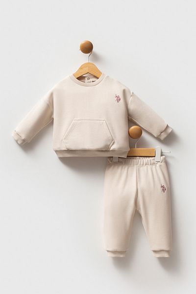 U.S. Polo Assn. Licensed Baby Girl Top and Bottom 2 Piece Set