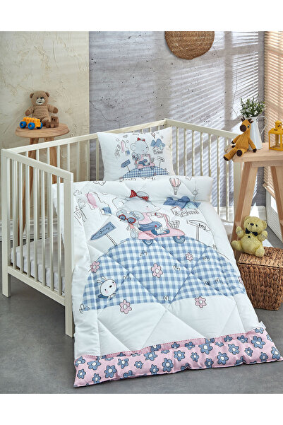 Komfort Home Printed 100% Cotton Silicone Fiber Baby Quilt+Pillow