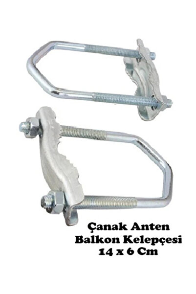 ANKTEK Çanak Anten Balkon Kelepçesi Uzun 14 Cm U Şekil (2’li Paket)