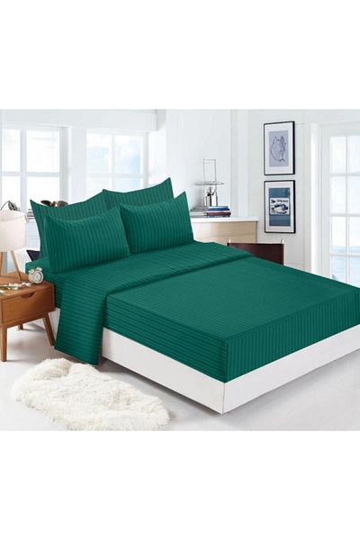 OEM Bed Linen Set, 6 Pieces, 2 Persons, 180x200cm, Damascus Fabric, Emerald Green