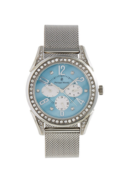 Philippe Moraly ساعة يد نسائية تناظرية من الفولاذ المقاوم للصدأ LS1112QWPE