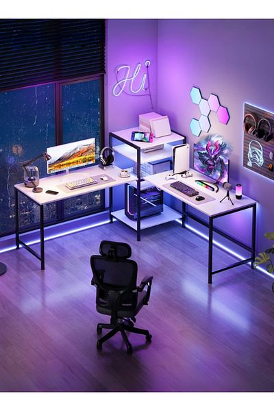 Sheinhome L Shaped Desk Corner Computer Table for Home Office & Study Desk, Gaming Table