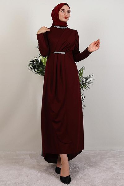 GİYZAMİLA Liya Hijab Φόρεμα Μπορντό