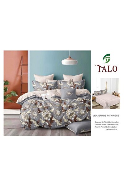OEM Double bed linen, reversible sheet, abstract, 6 pieces, 2 persons, 230x245cm, Finet