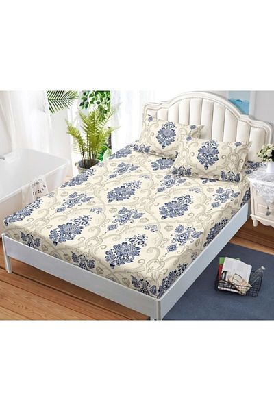 Pucioasa Bedding set with abstract print, 3 pieces, 2 persons, 180x200cm, Finet Satin, Beige Multicolor