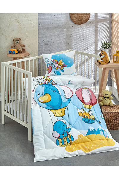 Komfort Home Printed 100% Cotton Silicone Fiber Baby Quilt+Pillow