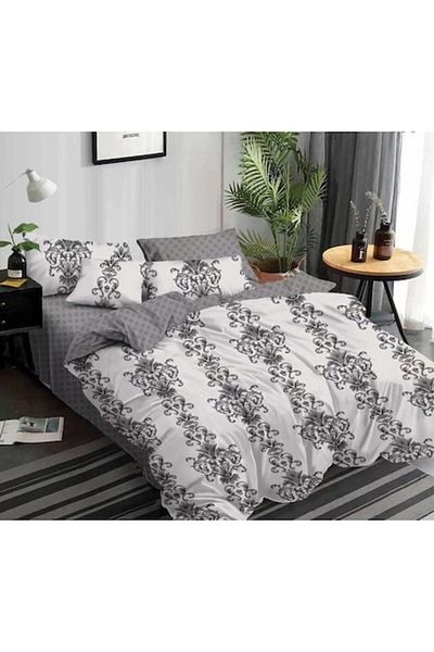 Pucioasa Double bed linen, Pucioasa, Finet, 6 pieces, 2 persons, Abstract Grey print, 245x250cm