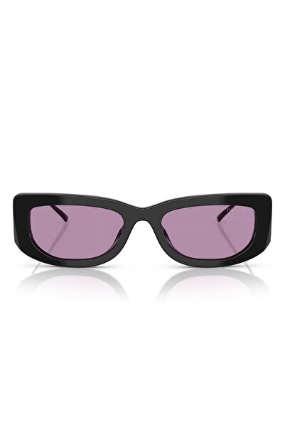 Prada Kadın güneş gözlüğü 14y 1ab-30l 53-19, Dikdörtfen Siyah Çerçeve, Mor Lens