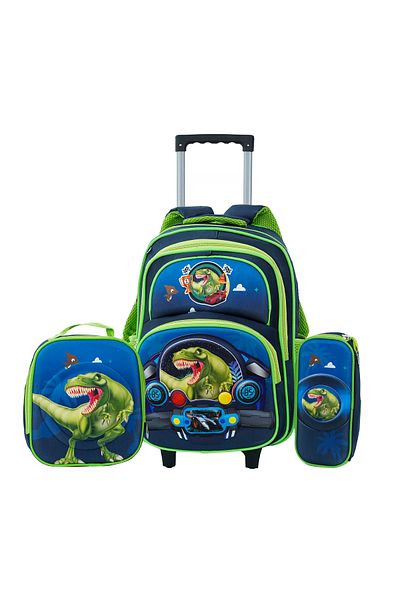 PARAJOHN Versatile 3-Piece School Bag Set: Backpack with Trolley, Lunch Box, and Pencil Case